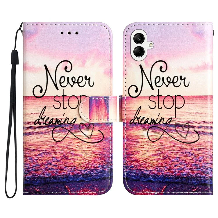 For Samsung Galaxy A05 4G Case PU Leather Stand Pattern Printing Phone Cover