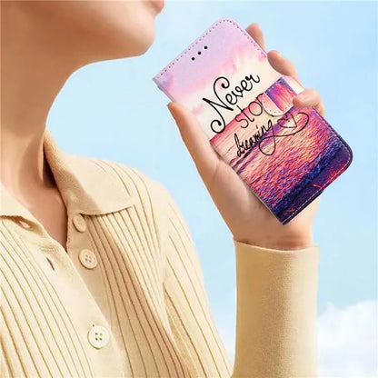 For Samsung Galaxy A05 4G Case PU Leather Stand Pattern Printing Phone Cover