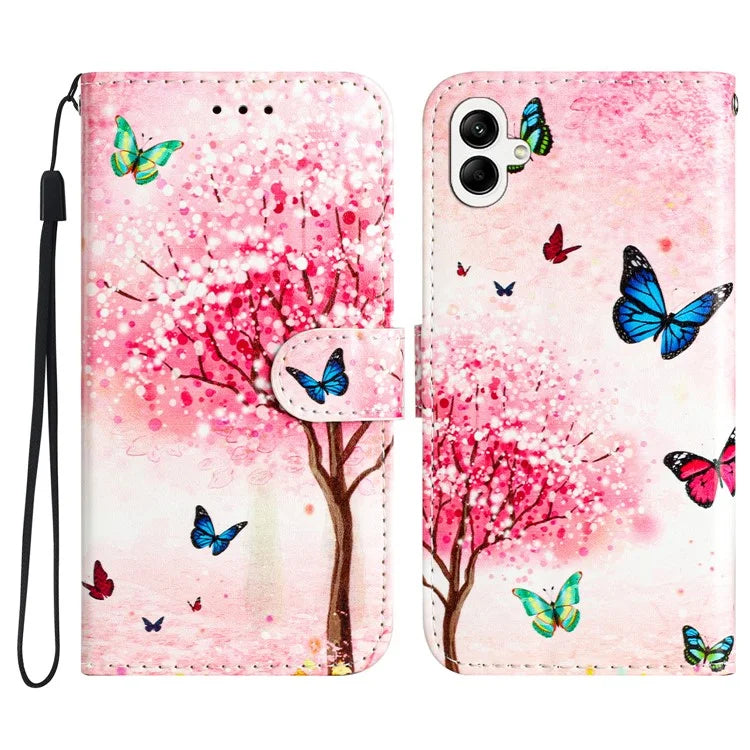 For Samsung Galaxy A05 4G Case PU Leather Stand Pattern Printing Phone Cover