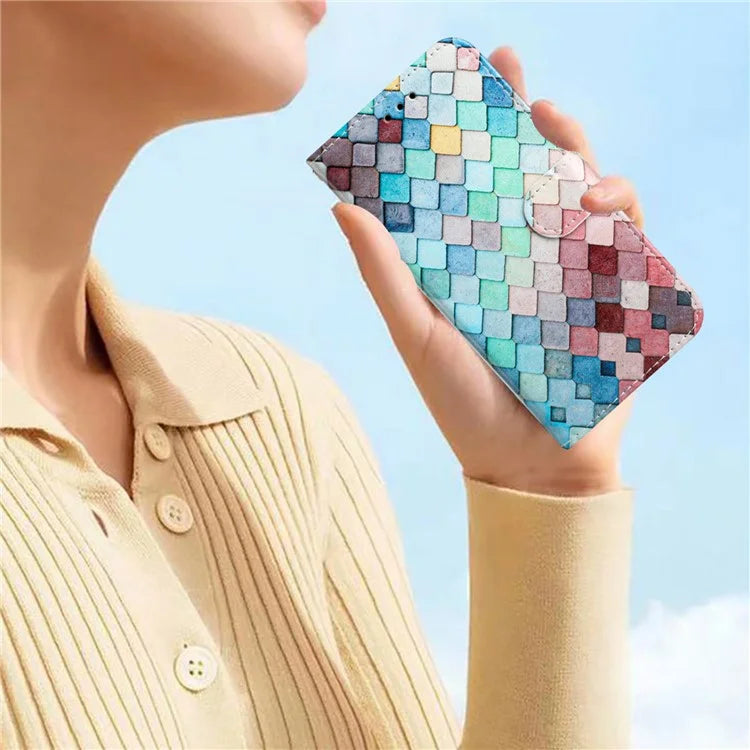 For Samsung Galaxy A05 4G Case PU Leather Stand Pattern Printing Phone Cover