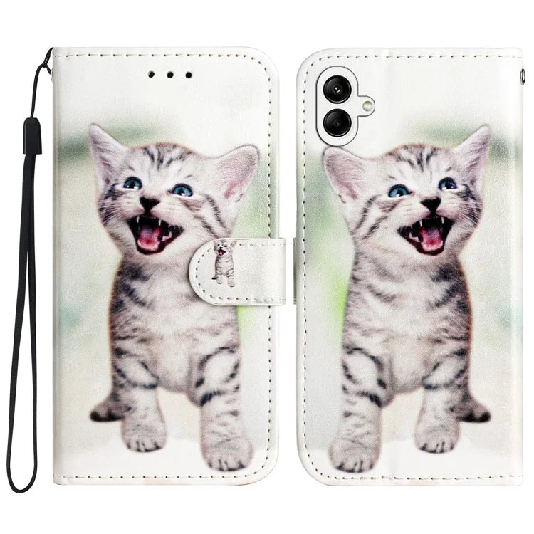 For Samsung Galaxy A05 4G Case PU Leather Stand Pattern Printing Phone Cover