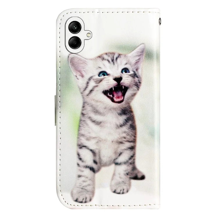 For Samsung Galaxy A05 4G Case PU Leather Stand Pattern Printing Phone Cover