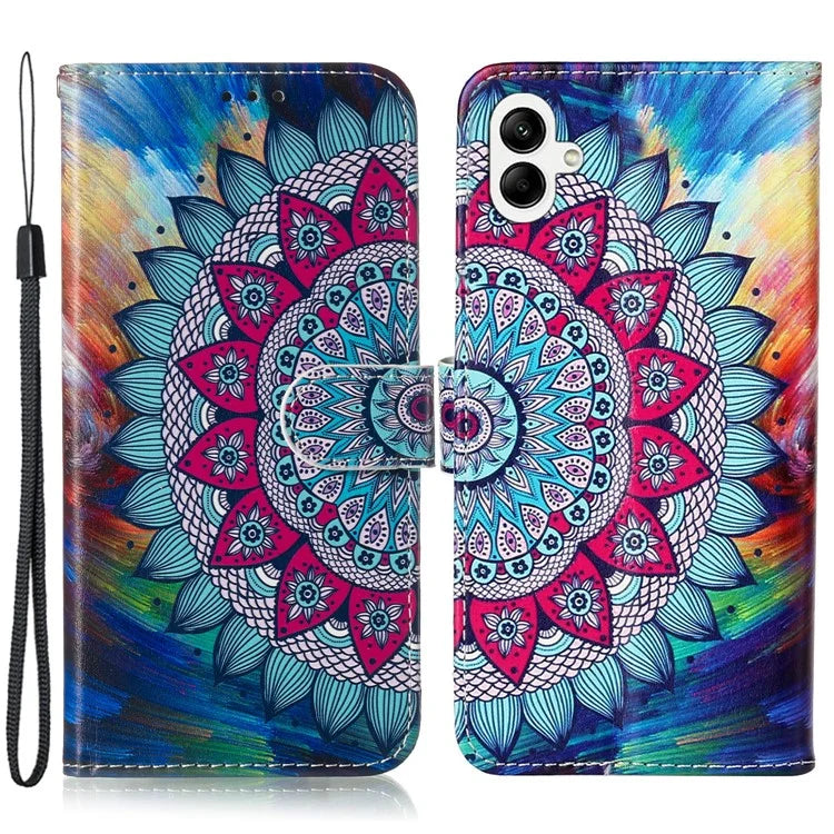 For Samsung Galaxy A05 4G Cover Pattern Printing Anti-drop Phone Leather Case