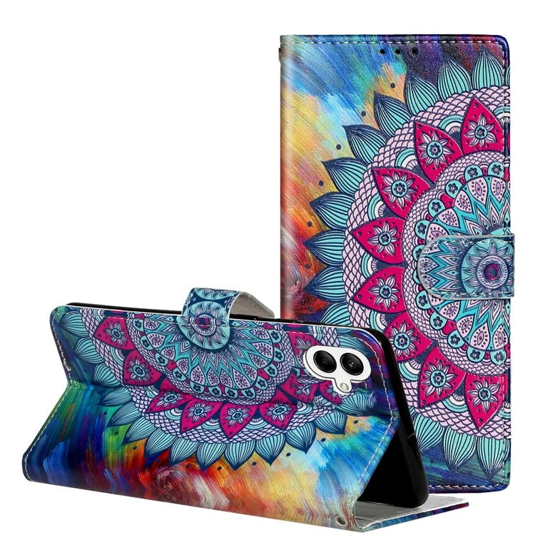 For Samsung Galaxy A05 4G Cover Pattern Printing Anti-drop Phone Leather Case