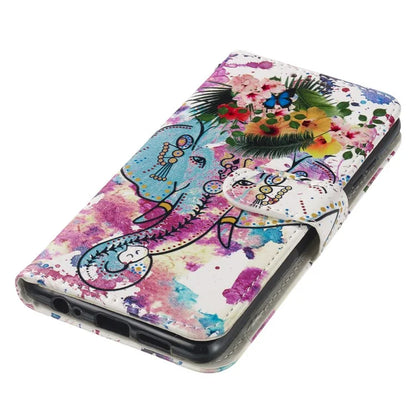 For Samsung Galaxy A05 4G Cover Pattern Printing Anti-drop Phone Leather Case Elephant