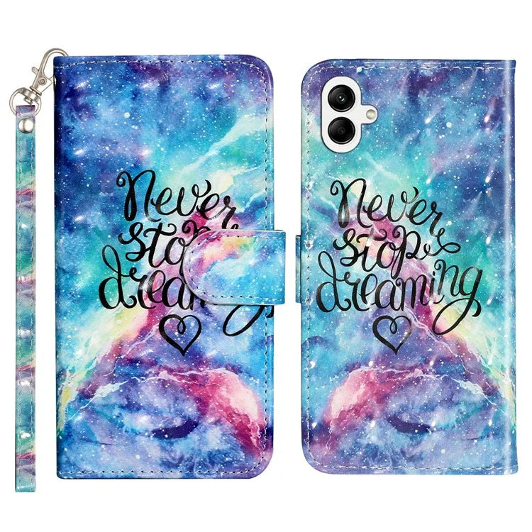For Samsung Galaxy A05 4G Cover Flip Stand 3D Pattern Print Leather Phone Case