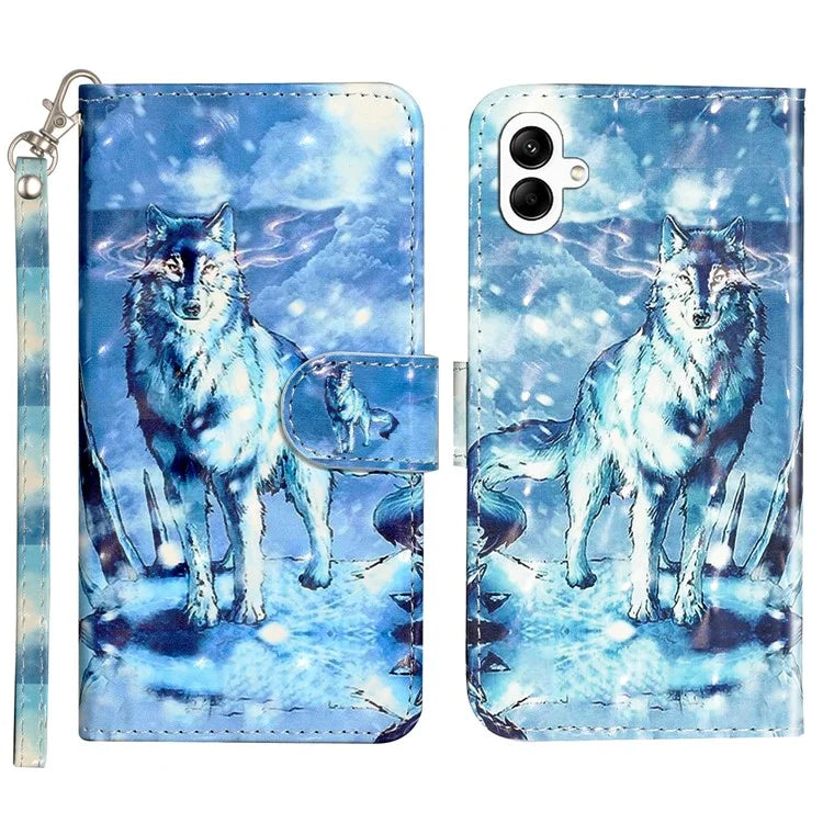 For Samsung Galaxy A05 4G Cover Flip Stand 3D Pattern Print Leather Phone Case