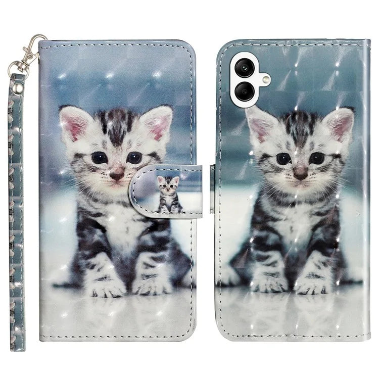 For Samsung Galaxy A05 4G Cover Flip Stand 3D Pattern Print Leather Phone Case