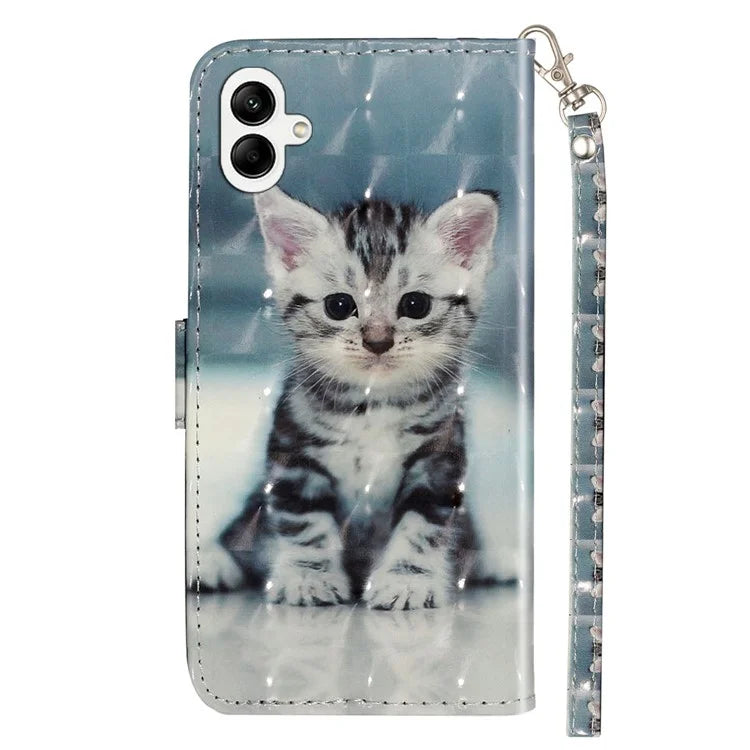 For Samsung Galaxy A05 4G Cover Flip Stand 3D Pattern Print Leather Phone Case