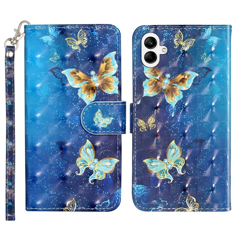 For Samsung Galaxy A05 4G Cover Flip Stand 3D Pattern Print Leather Phone Case