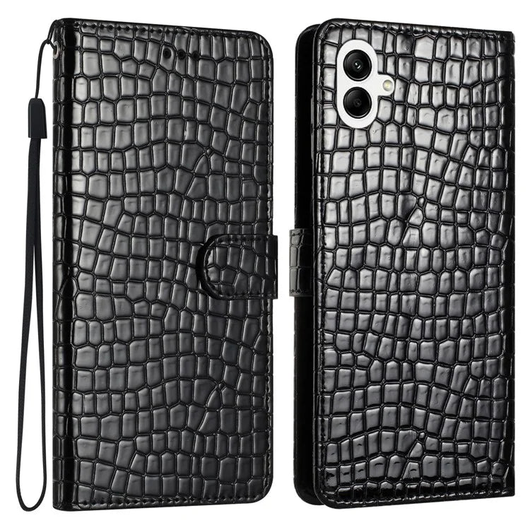 For Samsung Galaxy A05 4G Leather Case Crocodile Texture Wallet Cover