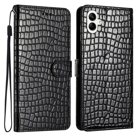 For Samsung Galaxy A05 4G Leather Case Crocodile Texture Wallet Cover