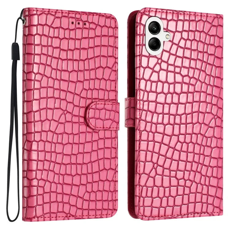 For Samsung Galaxy A05 4G Leather Case Crocodile Texture Wallet Cover