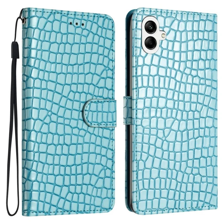 For Samsung Galaxy A05 4G Leather Case Crocodile Texture Wallet Cover