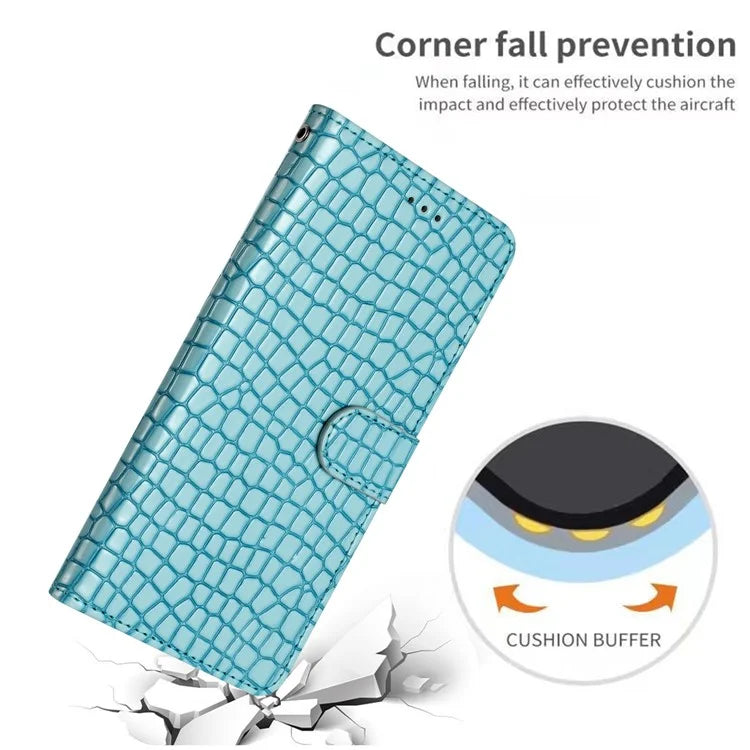 For Samsung Galaxy A05 4G Leather Case Crocodile Texture Wallet Cover