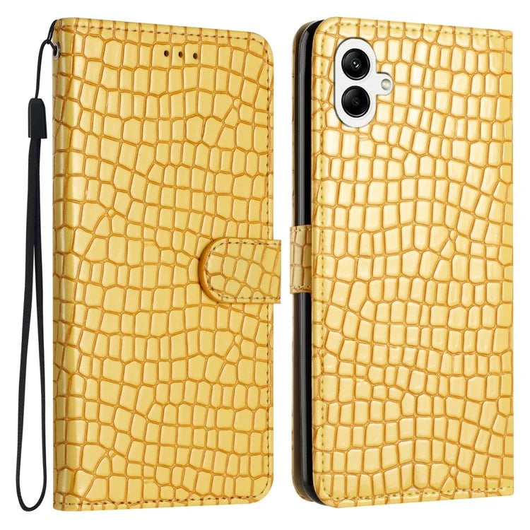 For Samsung Galaxy A05 4G Leather Case Crocodile Texture Wallet Cover