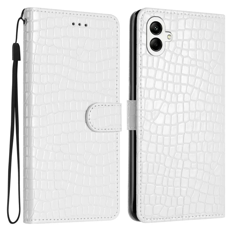 For Samsung Galaxy A05 4G Leather Case Crocodile Texture Wallet Cover