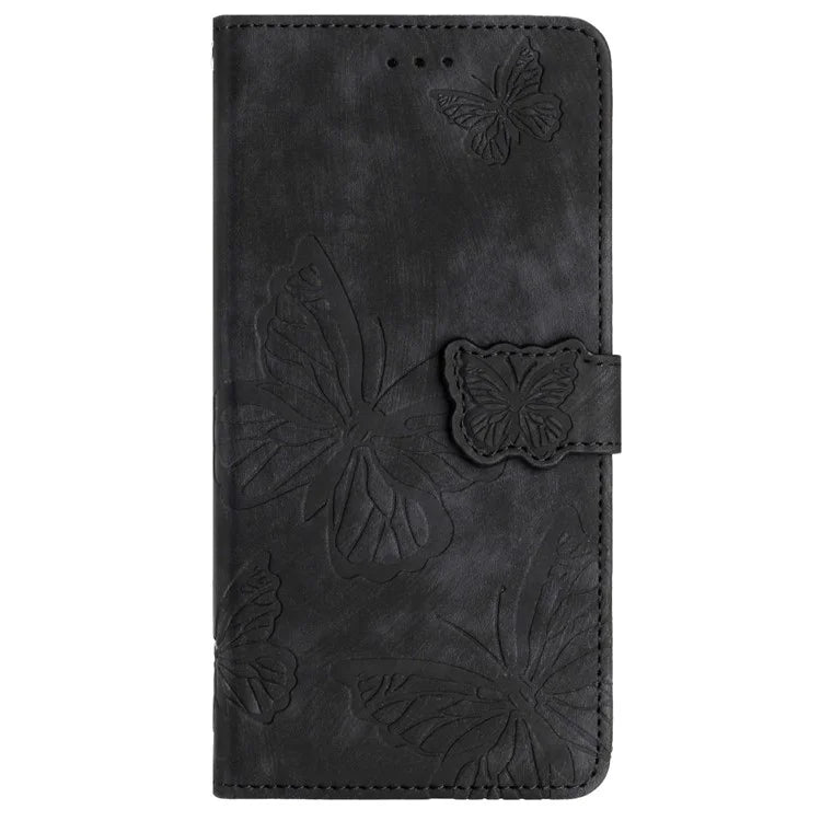 For Samsung Galaxy A05 4G Case Butterfly Imprinted PU Leather Anti-drop Phone Cover with Strap