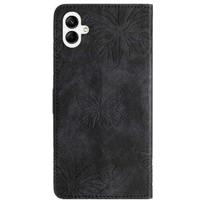 For Samsung Galaxy A05 4G Case Butterfly Imprinted PU Leather Anti-drop Phone Cover with Strap