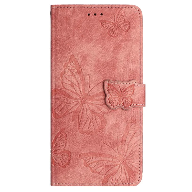 For Samsung Galaxy A05 4G Case Butterfly Imprinted PU Leather Anti-drop Phone Cover with Strap