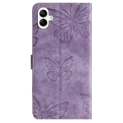 For Samsung Galaxy A05 4G Case Butterfly Imprinted PU Leather Anti-drop Phone Cover with Strap