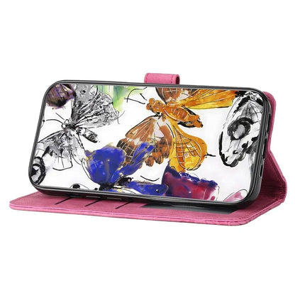 For Samsung Galaxy A05 4G Case Butterfly Imprinted PU Leather Anti-drop Phone Cover with Strap