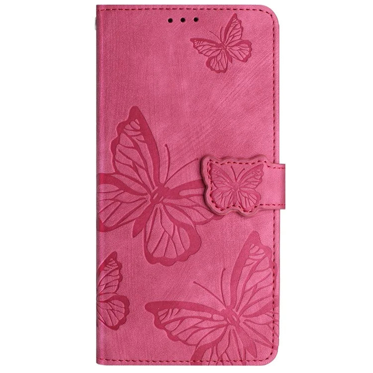 For Samsung Galaxy A05 4G Case Butterfly Imprinted PU Leather Anti-drop Phone Cover with Strap
