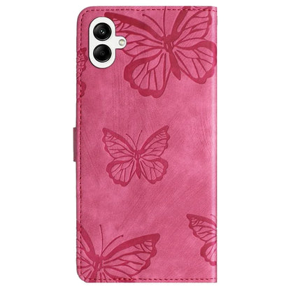 For Samsung Galaxy A05 4G Case Butterfly Imprinted PU Leather Anti-drop Phone Cover with Strap