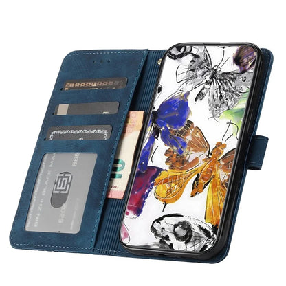 For Samsung Galaxy A05 4G Case Butterfly Imprinted PU Leather Anti-drop Phone Cover with Strap