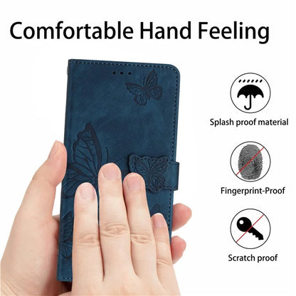 For Samsung Galaxy A05 4G Case Butterfly Imprinted PU Leather Anti-drop Phone Cover with Strap