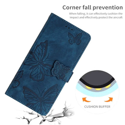 For Samsung Galaxy A05 4G Case Butterfly Imprinted PU Leather Anti-drop Phone Cover with Strap