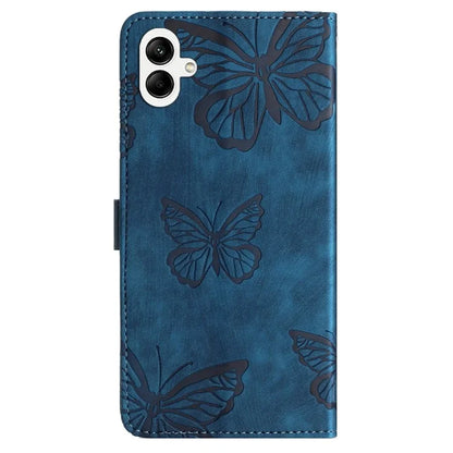 For Samsung Galaxy A05 4G Case Butterfly Imprinted PU Leather Anti-drop Phone Cover with Strap