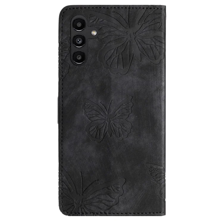 For Samsung Galaxy A15 5G Case Butterfly Imprinted Cell Phone Leather Cover with Strap