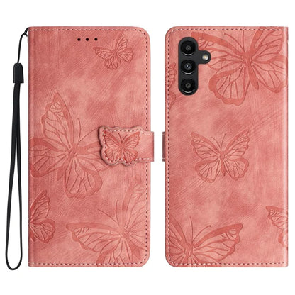 For Samsung Galaxy A15 5G Case Butterfly Imprinted Cell Phone Leather Cover with Strap