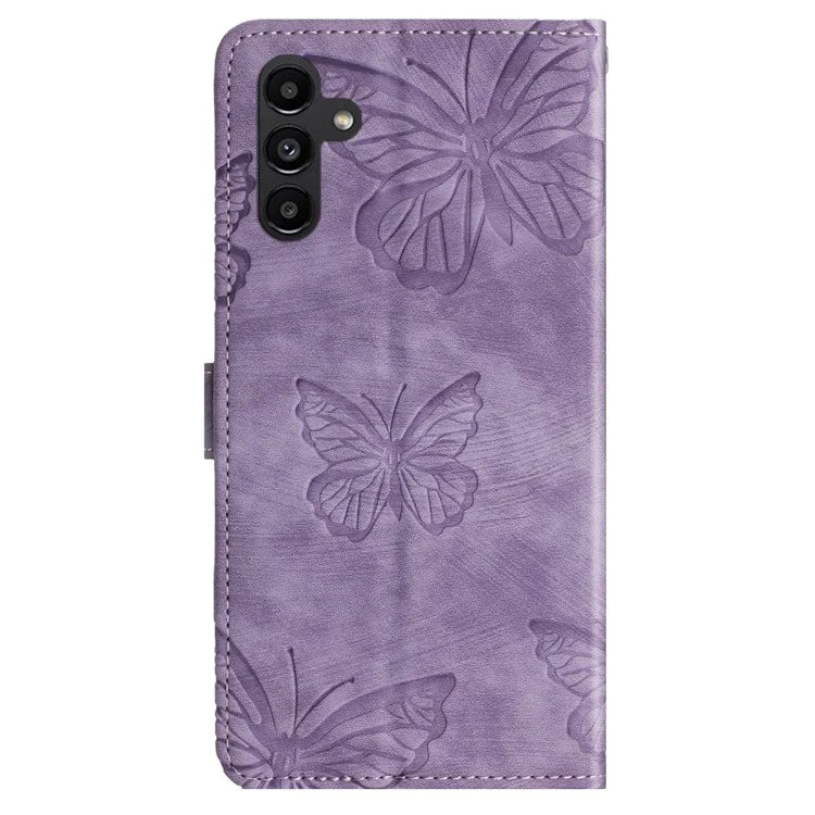For Samsung Galaxy A15 5G Case Butterfly Imprinted Cell Phone Leather Cover with Strap