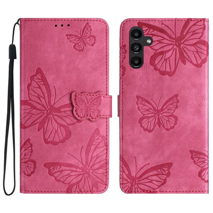 For Samsung Galaxy A15 5G Case Butterfly Imprinted Cell Phone Leather Cover with Strap