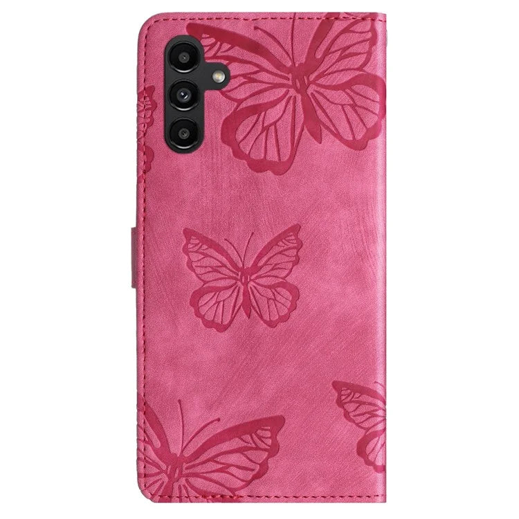 For Samsung Galaxy A15 5G Case Butterfly Imprinted Cell Phone Leather Cover with Strap