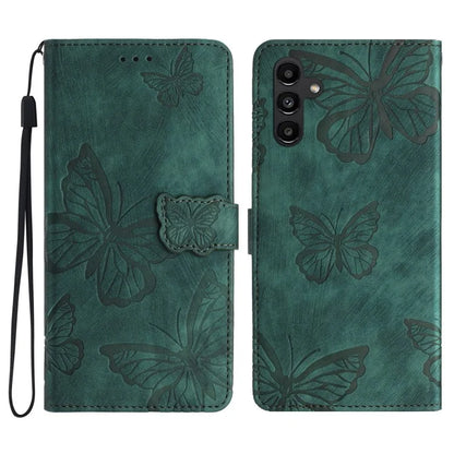 For Samsung Galaxy A15 5G Case Butterfly Imprinted Cell Phone Leather Cover with Strap
