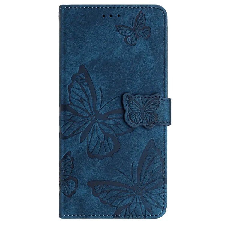 For Samsung Galaxy A15 5G Case Butterfly Imprinted Cell Phone Leather Cover with Strap