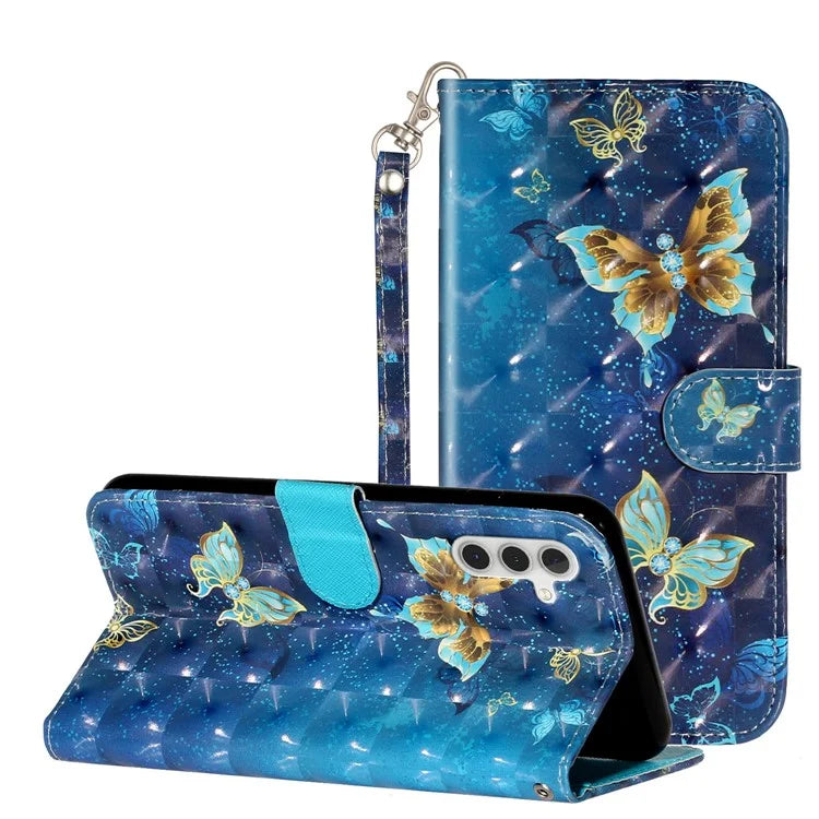 For Samsung Galaxy A15 5G Cover 3D Pattern Print Flip Stand Leather Phone Case