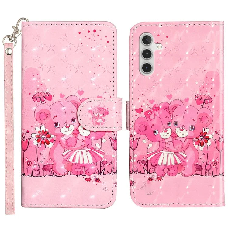 For Samsung Galaxy A15 5G Cover 3D Pattern Print Flip Stand Leather Phone Case