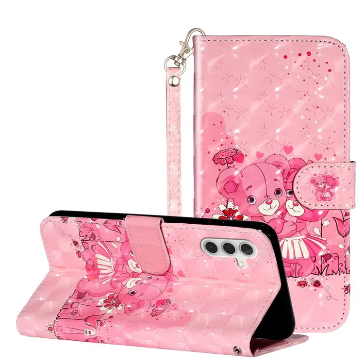 For Samsung Galaxy A15 5G Cover 3D Pattern Print Flip Stand Leather Phone Case
