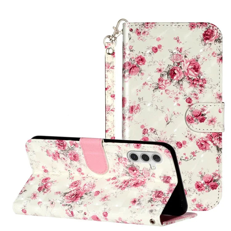 For Samsung Galaxy A15 5G Cover 3D Pattern Print Flip Stand Leather Phone Case