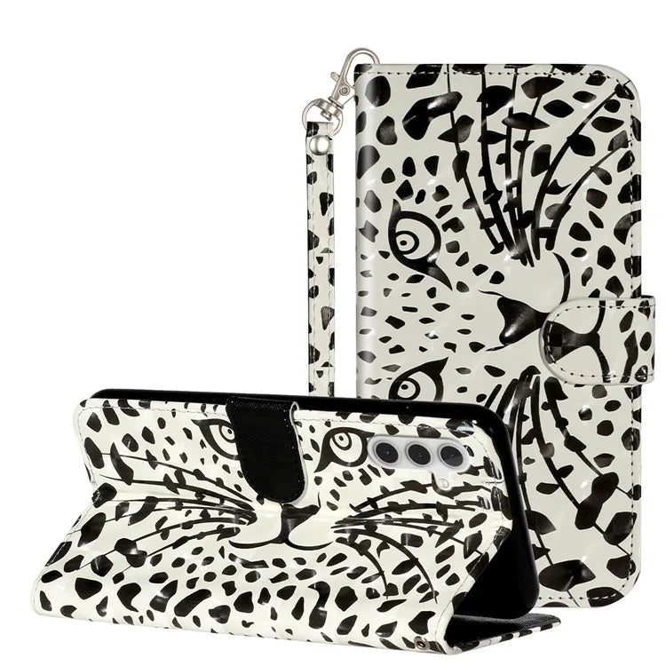 For Samsung Galaxy A15 5G Cover 3D Pattern Print Flip Stand Leather Phone Case Head