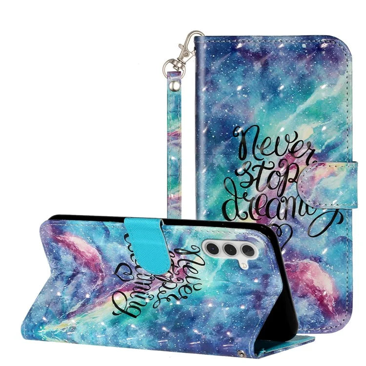 For Samsung Galaxy A15 5G Cover 3D Pattern Print Flip Stand Leather Phone Case