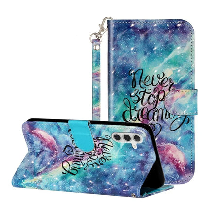 For Samsung Galaxy A15 5G Cover 3D Pattern Print Flip Stand Leather Phone Case