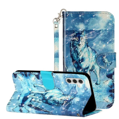 For Samsung Galaxy A15 5G Cover 3D Pattern Print Flip Stand Leather Phone Case