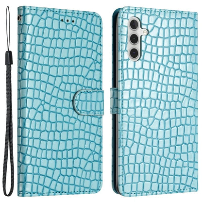 For Samsung Galaxy A15 5G Case PU Leather Crocodile Texture Phone Cover Wallet Stand Shell with Strap