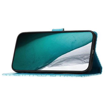 For Samsung Galaxy A15 5G Case PU Leather Crocodile Texture Phone Cover Wallet Stand Shell with Strap