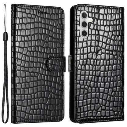 For Samsung Galaxy A15 5G Case PU Leather Crocodile Texture Phone Cover Wallet Stand Shell with Strap